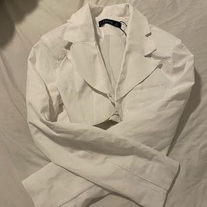 Lioness White Gwyneth Crop Shirt